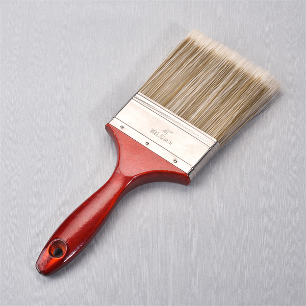 Brosse de poignée en bois de peinture synthétique professionnelle 4"